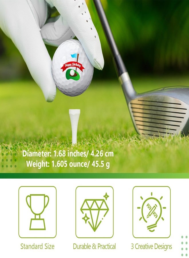 Threan 3 Pcs Golf Ball Gift Set Funny Novelty Golfer Present for Men Birthday Dad Golfing Fan One Standard Size Unit (Birthday) - Image 3